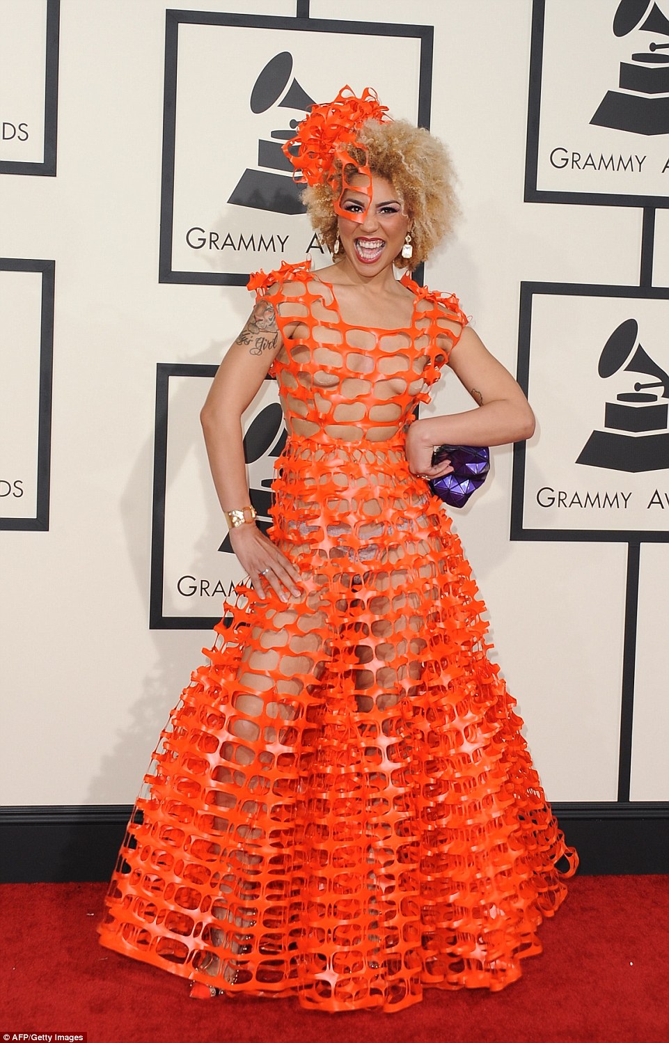Joy Villa at the 2015 Grammys Awards red carpet