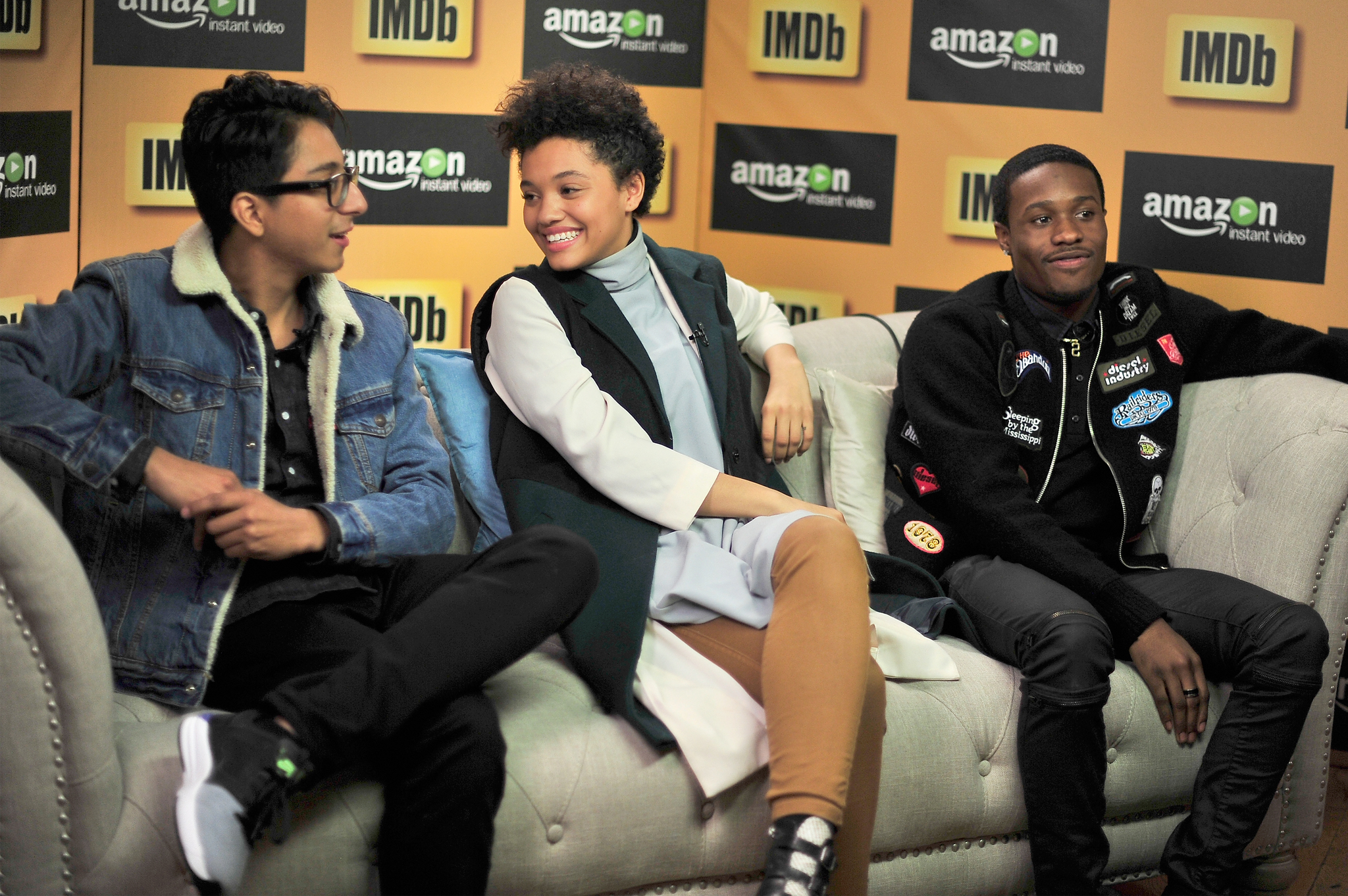 Tony Revolori, Kiersey Clemons and Shameik Moore at event of IMDb & AIV Studio at Sundance (2015)