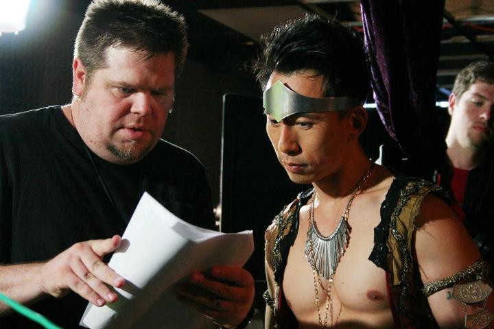 John Bucher directing James Kyson in WHEN KINGS BATTLE