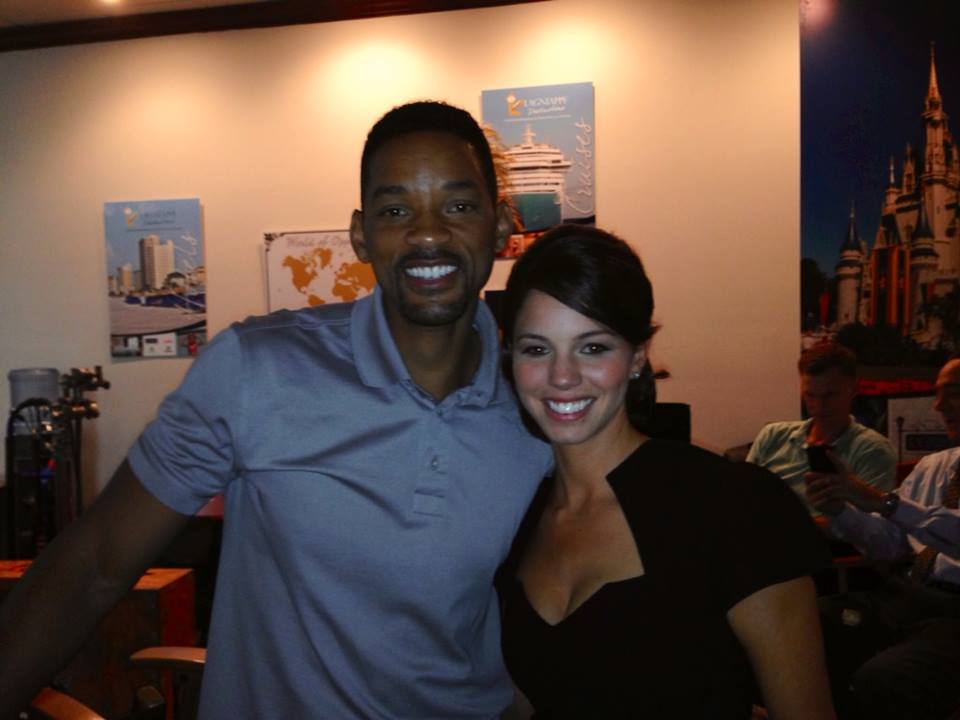 Will Smith and Stephanie Honore on set of movie 