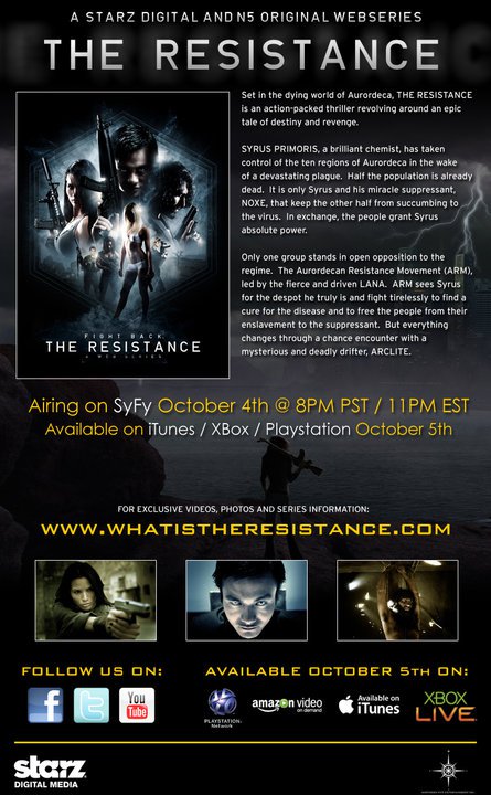Jo Mani in the Syfy Action Thriller. THE RESISTANCE. Directed by Adrian Pacardi