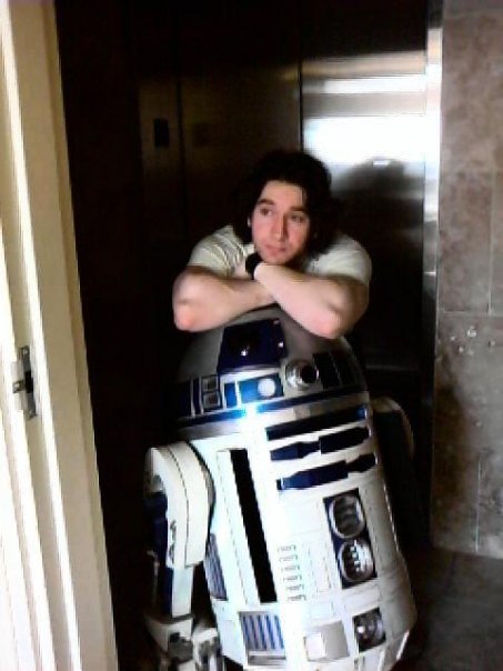 With one of the original R2D2's from Episode 4