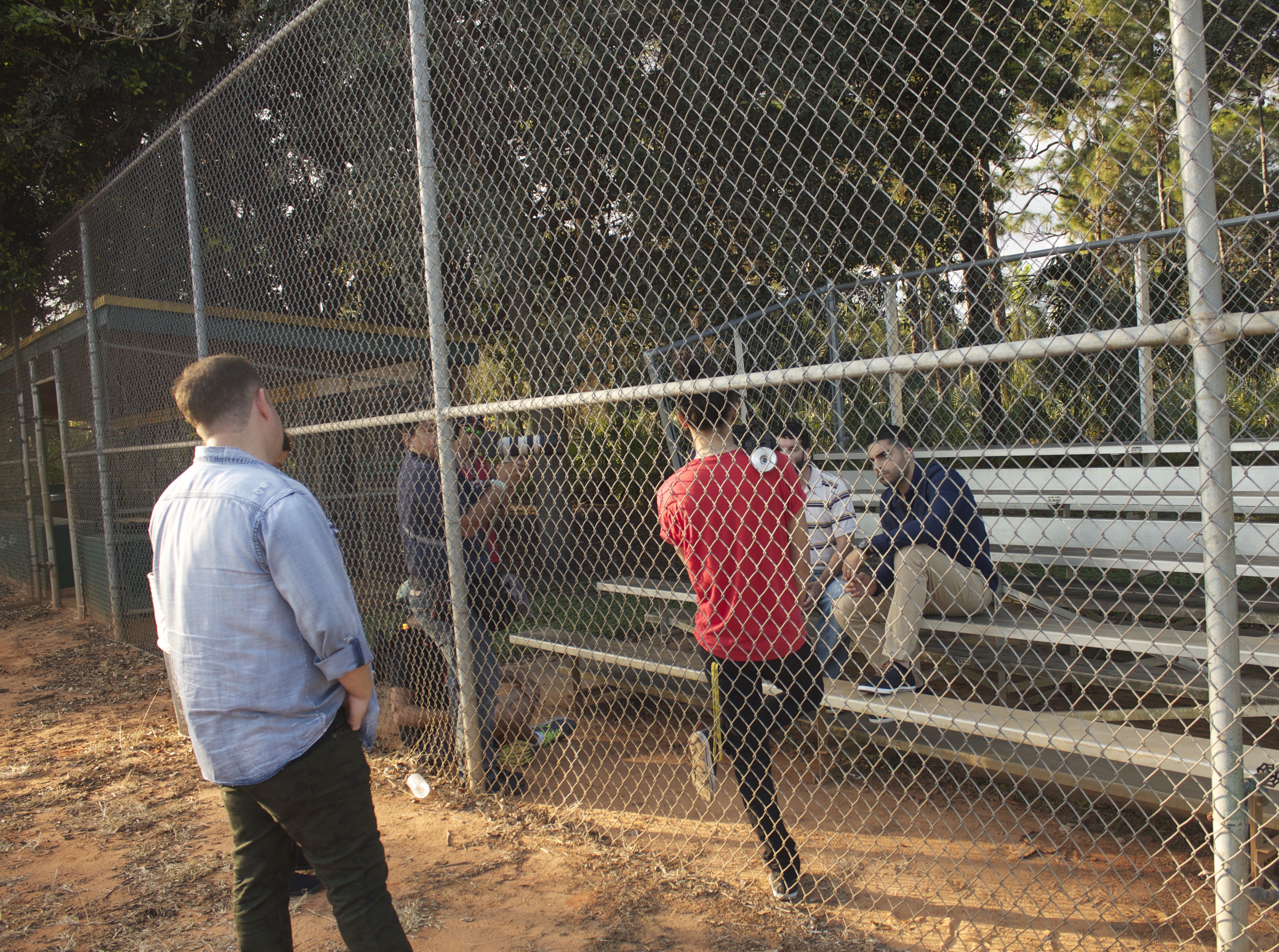 Filmmaker Eddie Mariano directs Alberto Delgado, Jr. and Tony Grandson while filming a scene for 