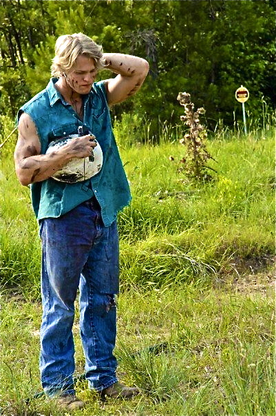 Chase Coleman preparing for a scene in the film 