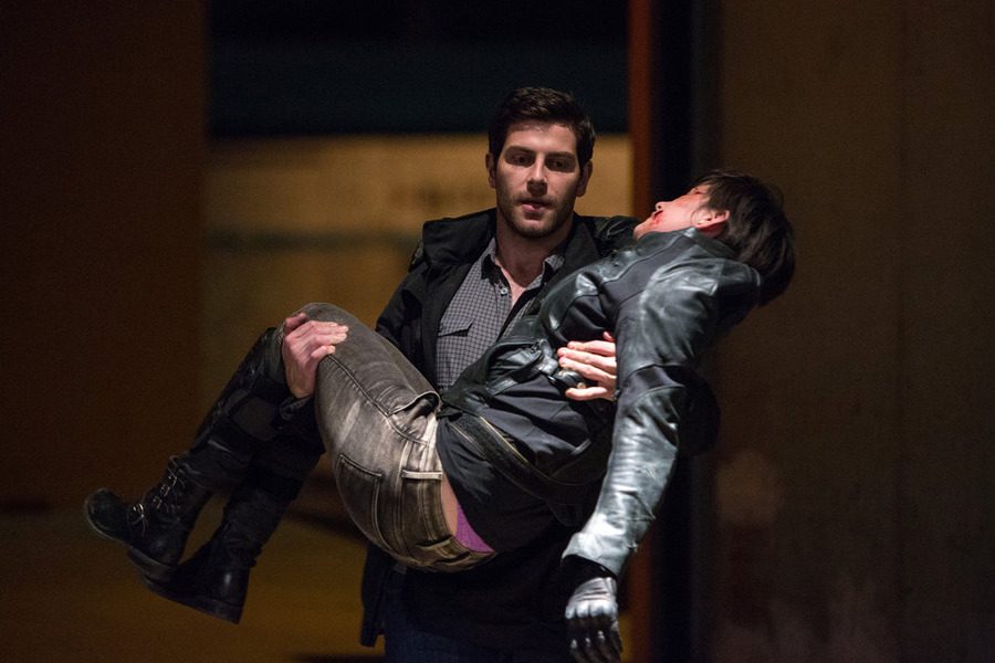 Still of David Giuntoli and Carlson Young in Grimm (2011)