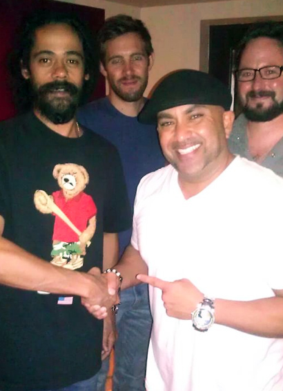 Eric Martinez w/Damian Marley, Nolan Rudi and Corey Weintraub in Miami.