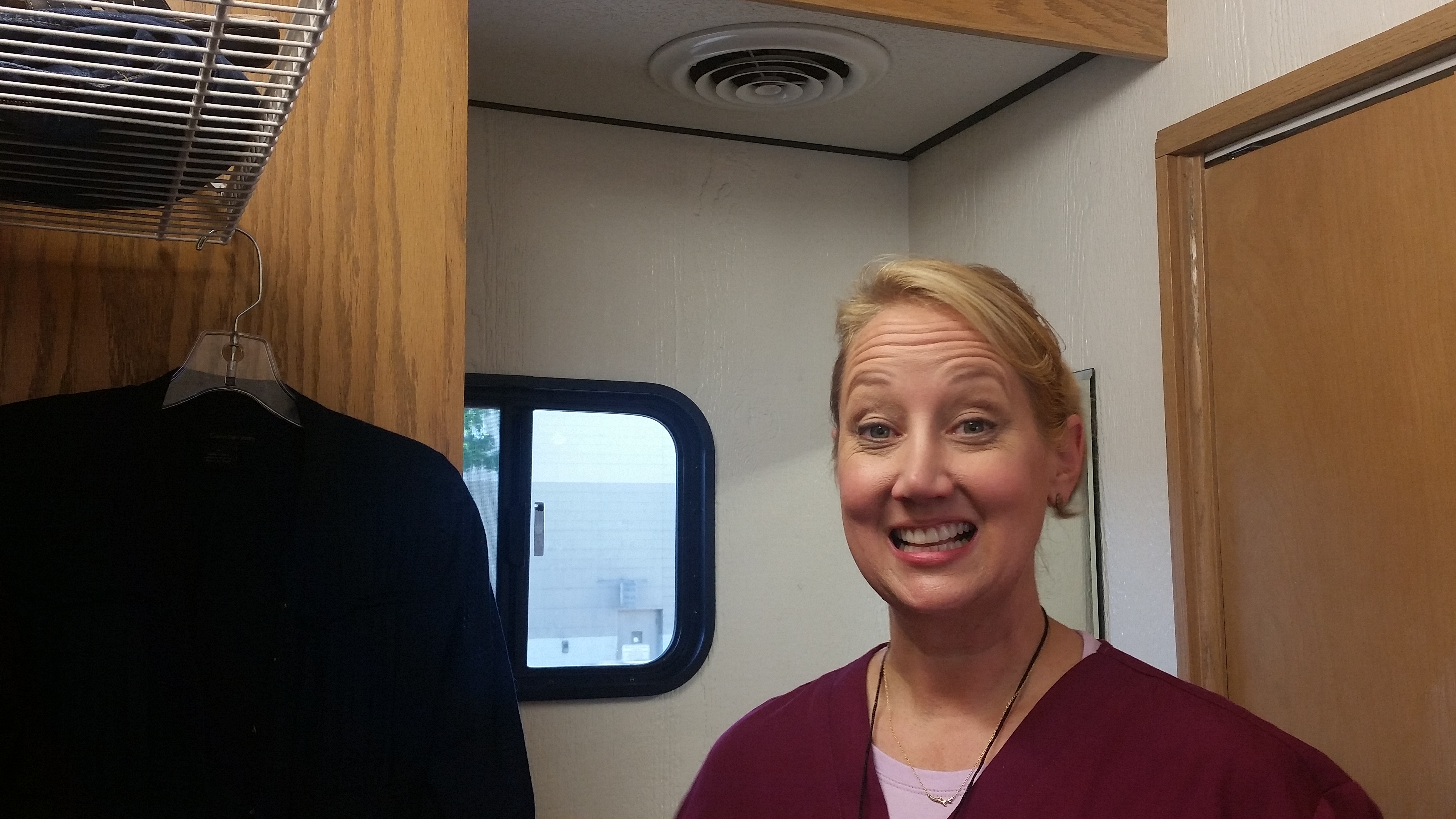 In my trailer on the set of Grimm