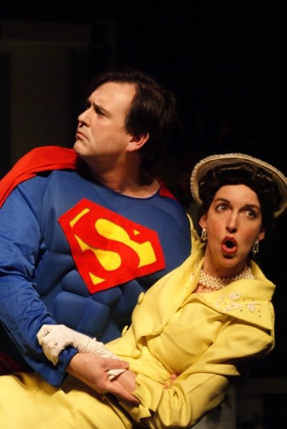 Lois Lane and Superman of The Superheroine Monologues. Art Hennessey and Amanda Good Hennessey