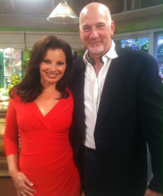 Fran Drescher and Rob Schiller on the set of 'Happily Divorced'