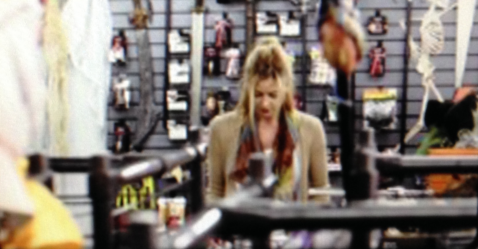 Pretty Little Liars: Season 2, Episode 13, The First Secret. Halloween store cashier.
