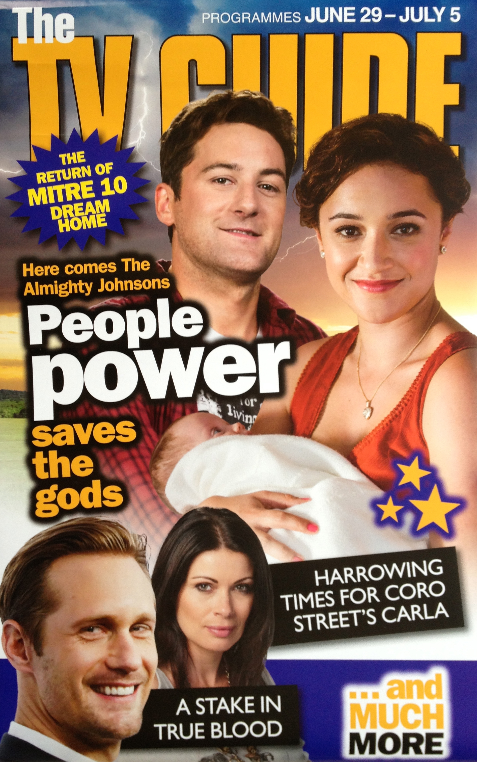 Emmett Skilton and Keisha Castle Hughes on the cover of New Zealand's TV Guide