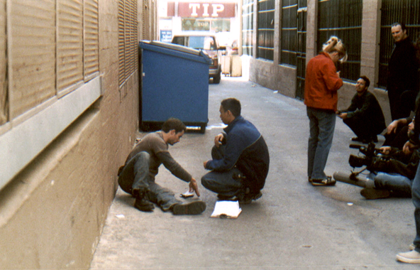 On set of 1 roll of film, Sokhan Sar directing his actor