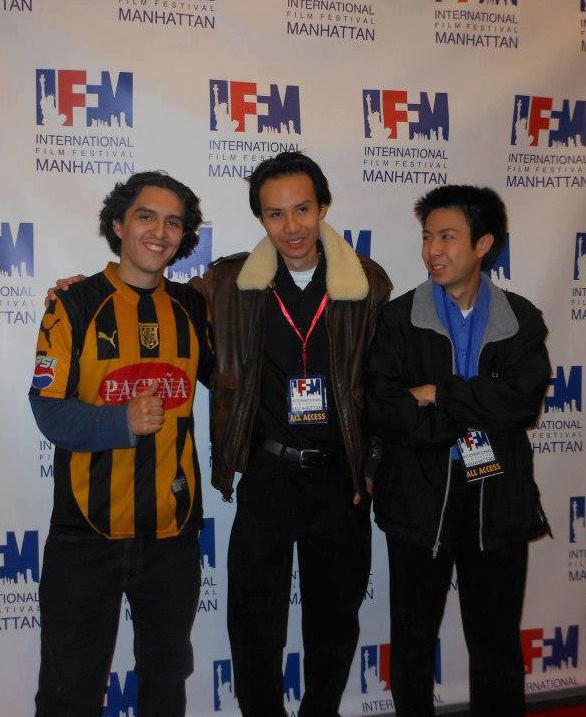 Pablo Aramayo Eguino (left), Kevin Leigh (middle), and Alain Le (right) at the International Film Festival Manhattan 2012.