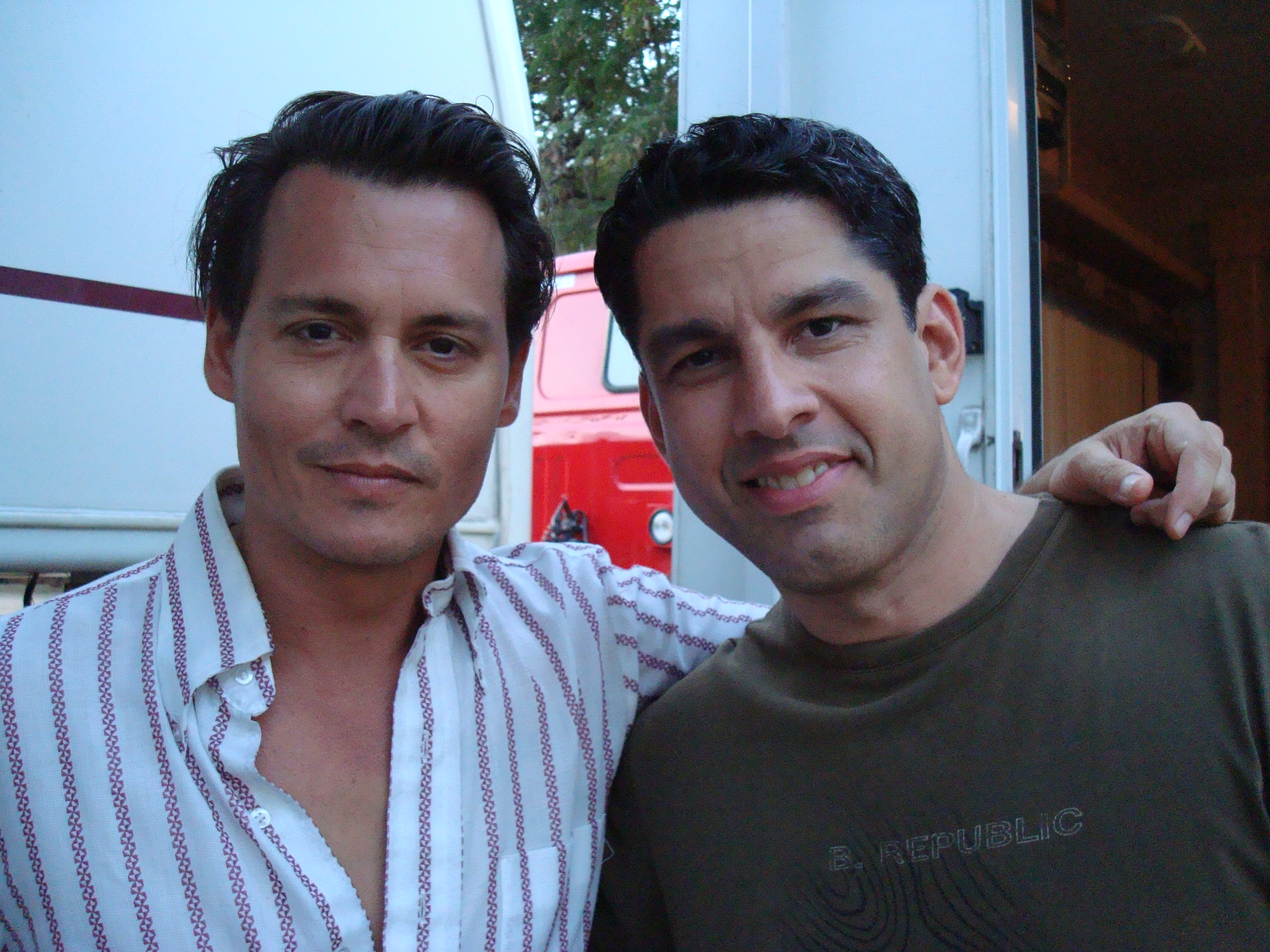 The Rum Diary On set with Johnny Depp.