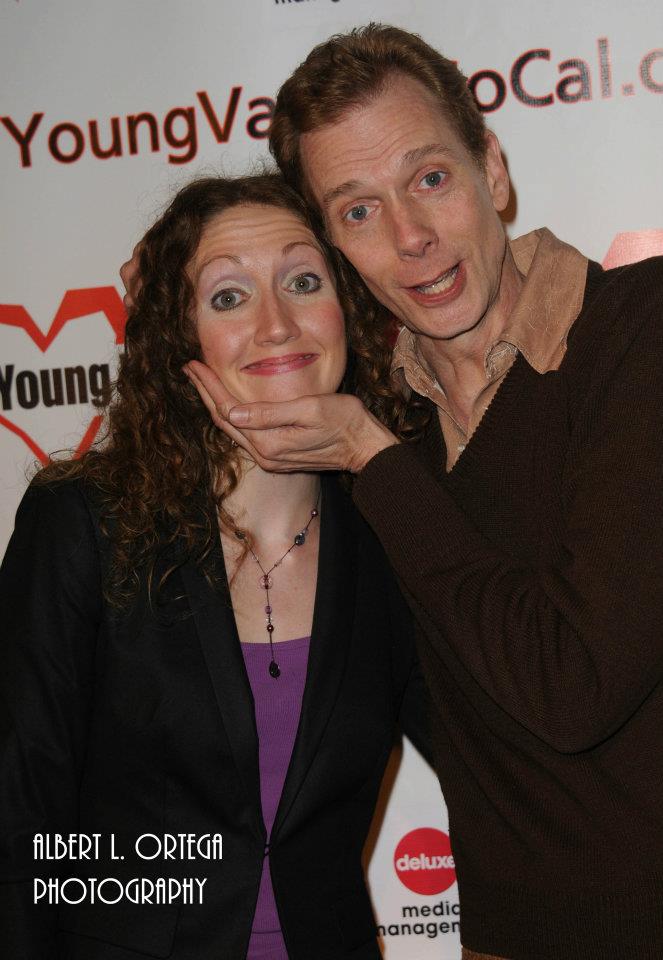 Actress Charlotte Milchard and actor Doug Jones on the red carpet at the Young Variety 6th Annual Celebrity Pool Tournament.