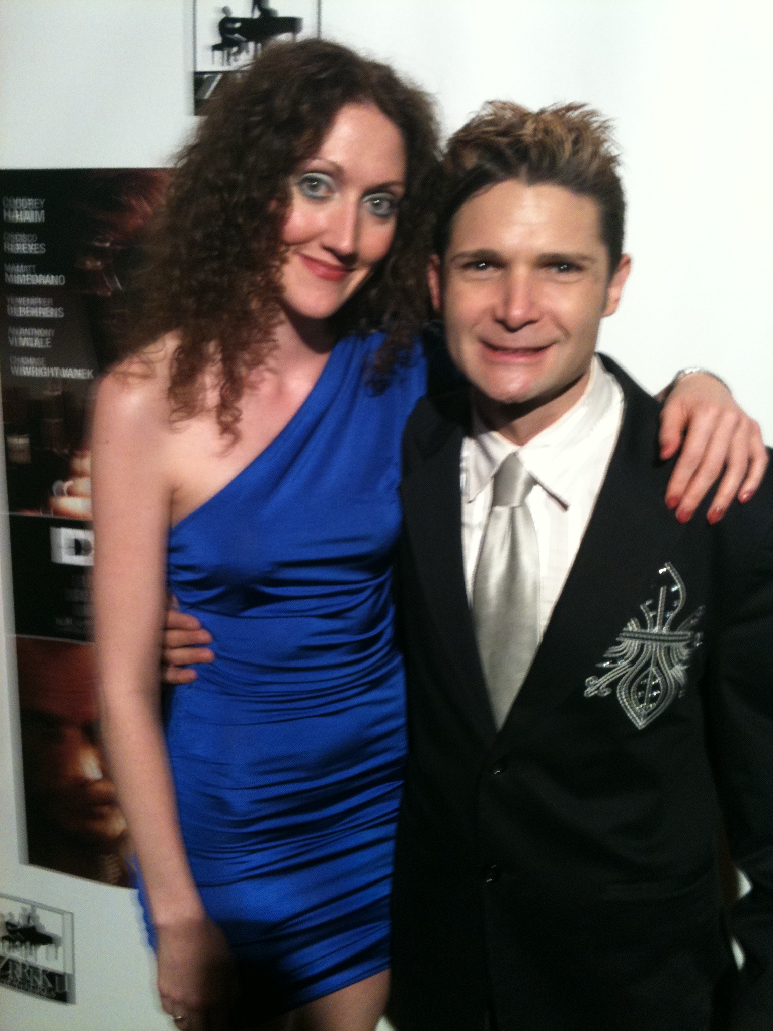 Charlotte Milchard and Corey Feldman on the red carpet at the 