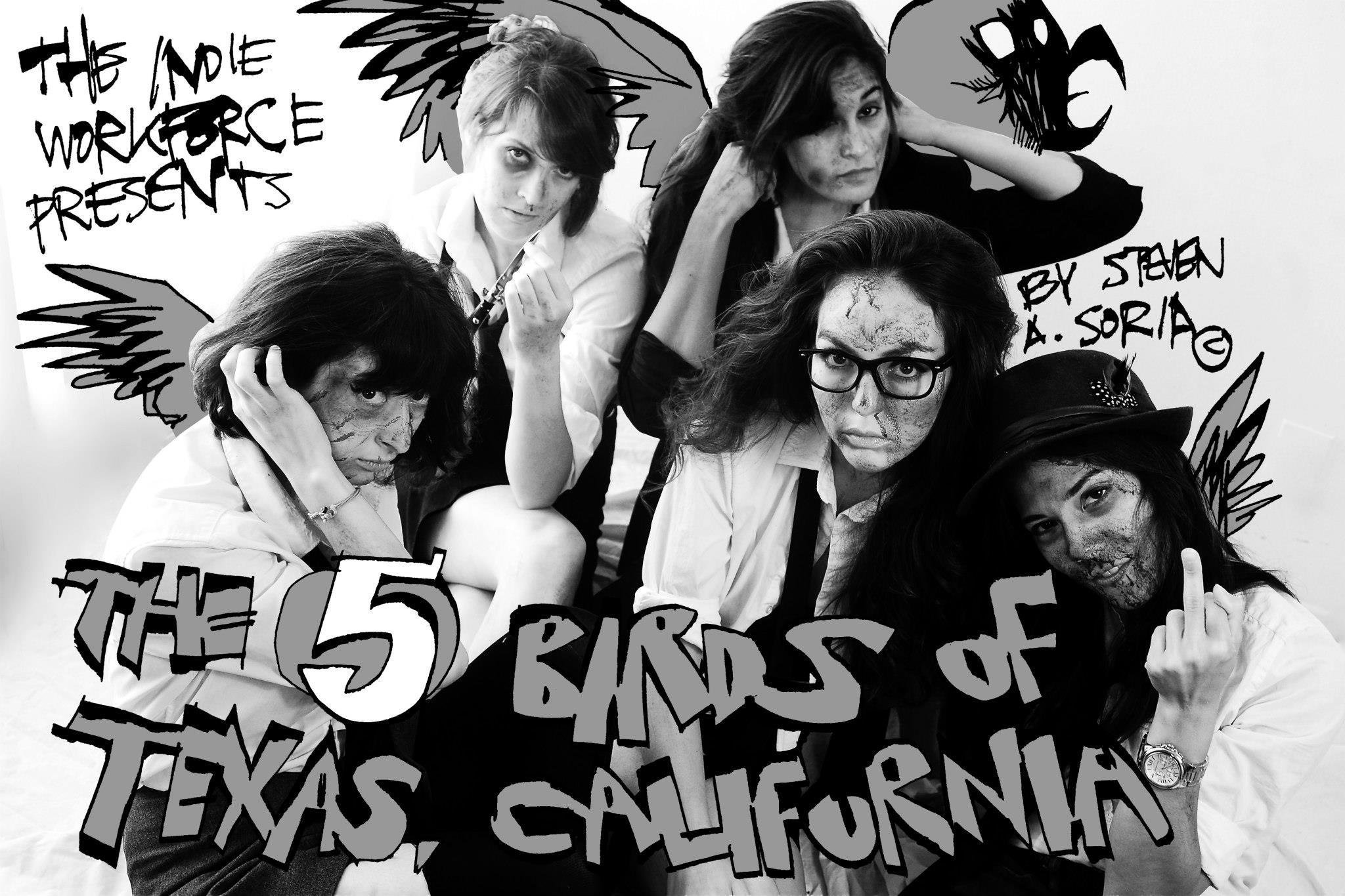 Still of Jessica Jade Andres, Mishell Livio, Heather Higginbotham, Jenna Johnson and Melissa Loera in The Five Birds of Texas, California (2014)