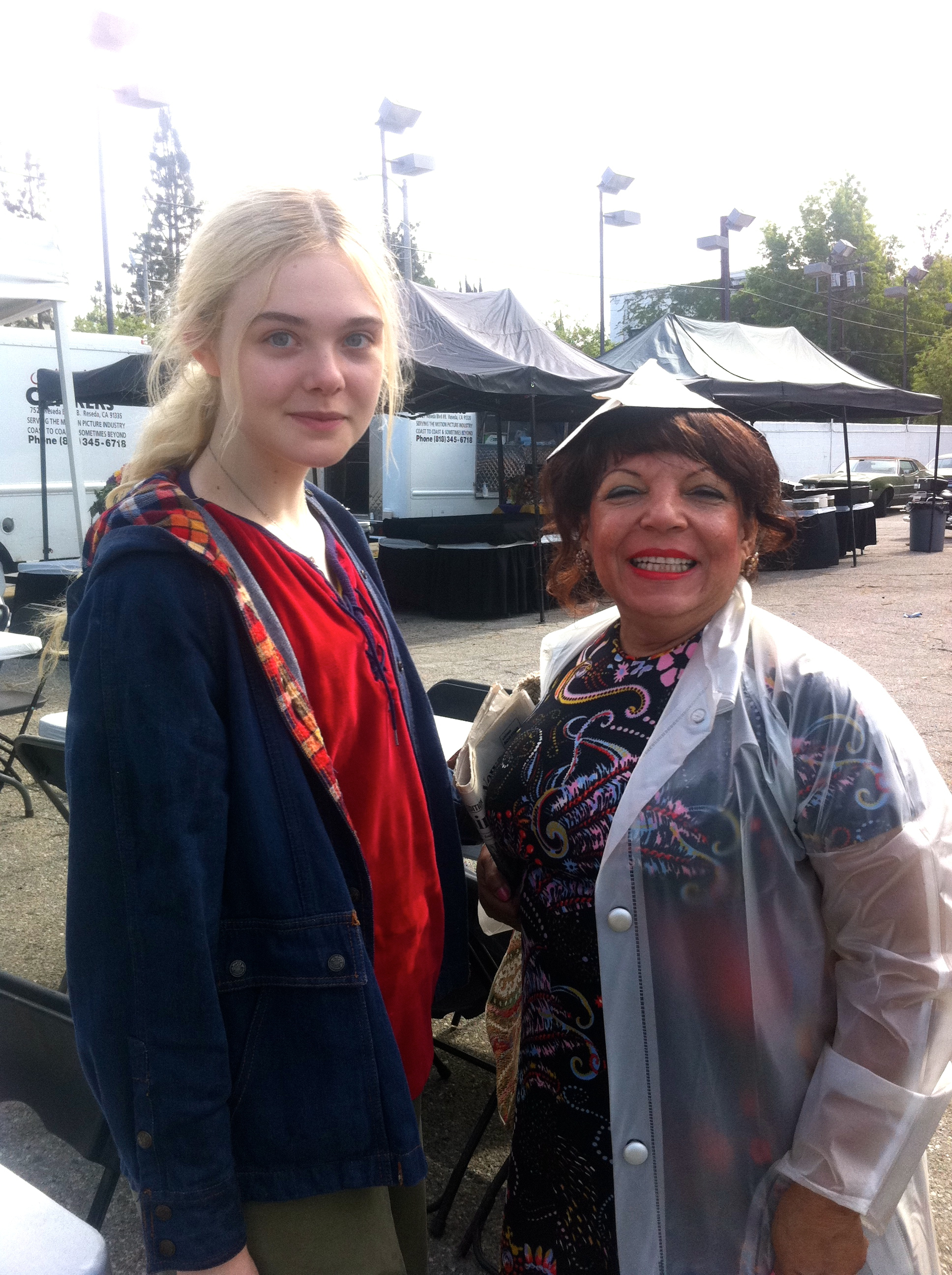 With actress Elle Fanning, in the movie 