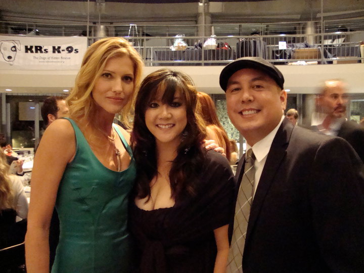 Actress Tricia Helfer, Location Manager Viviane Be and Producer David Schatanoff, Jr. at the Fur Ball Gala Fundraiser event 2010.