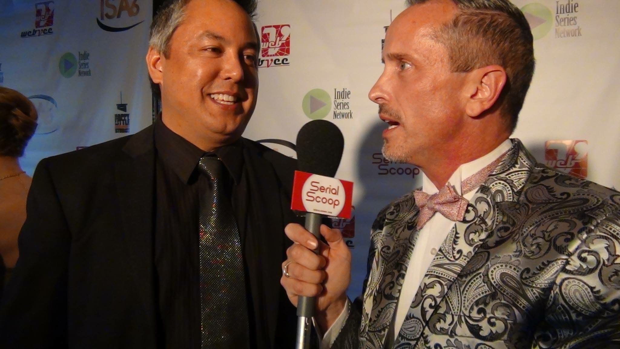 Producer David Schatanoff, Jr. and Serial Scoop's Michael Taylor Gray on the red carpet at the Independent Series Awards