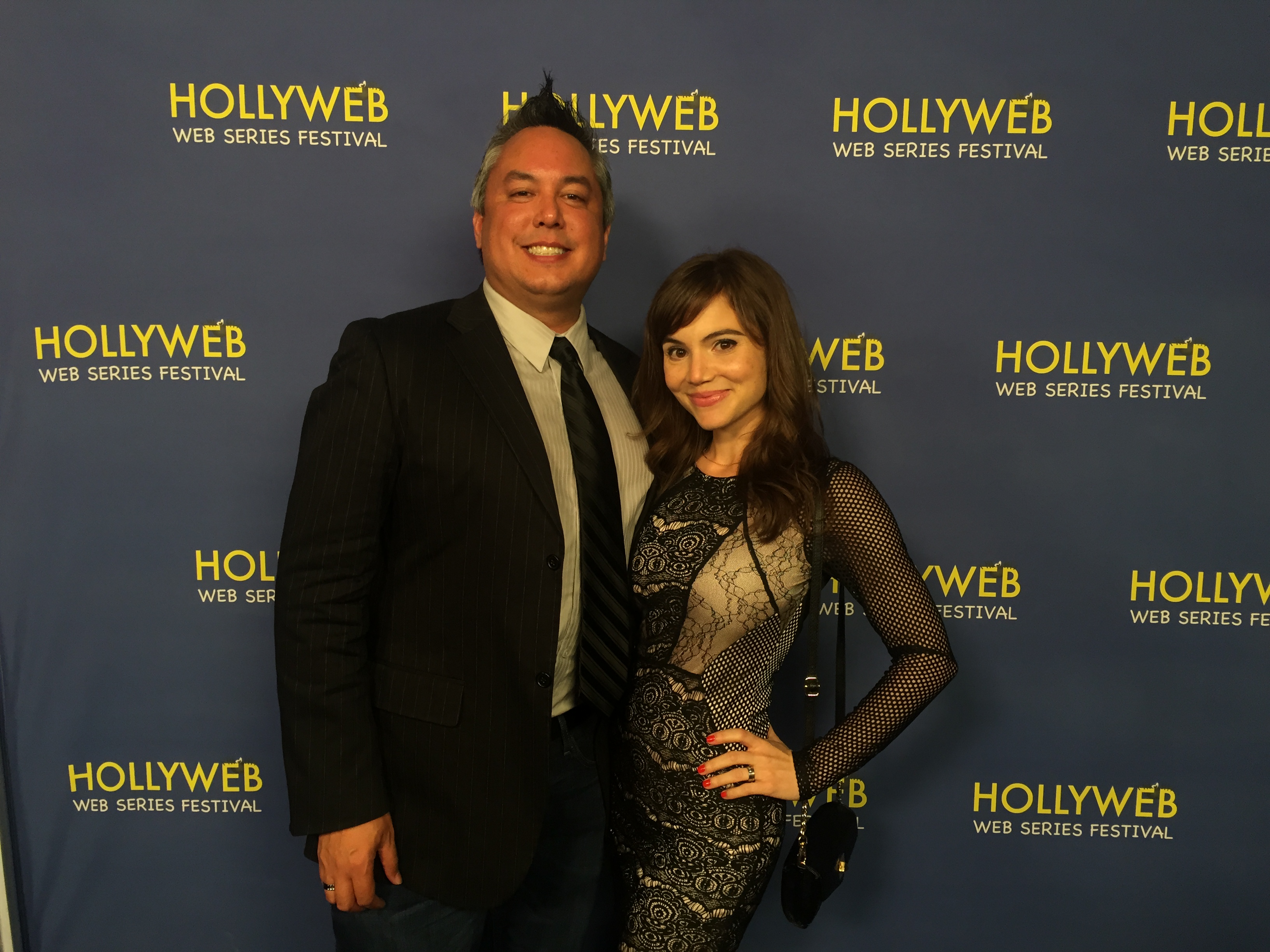 Producer David Schatanoff with Man of Steel actress Christina Wren at the Hollyweb Web Series Festival