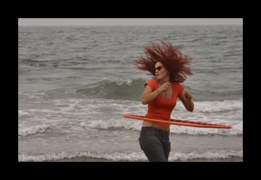 Hooping in San Francisco, at Ocean Beach, I'm the original beach-frolicking-dancing-to-music-girl!