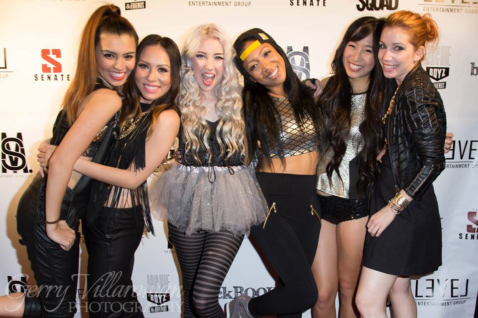Autumn Federici with members of Girl Radical at Grammy's event. Jessica Andrea, Alex Schneider, Kota Wade, Sydney Yien, and Meeghan Henry.