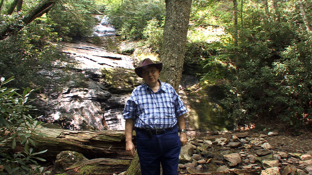 At Setrock Creek Falls in Yancy County, North Carolina (