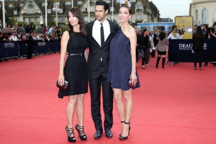 Stany Coppet with Dolores Chaplin and Carmen Chaplin at th 37th Deauville US Film Festival Sept 2011/ Drive Premiere