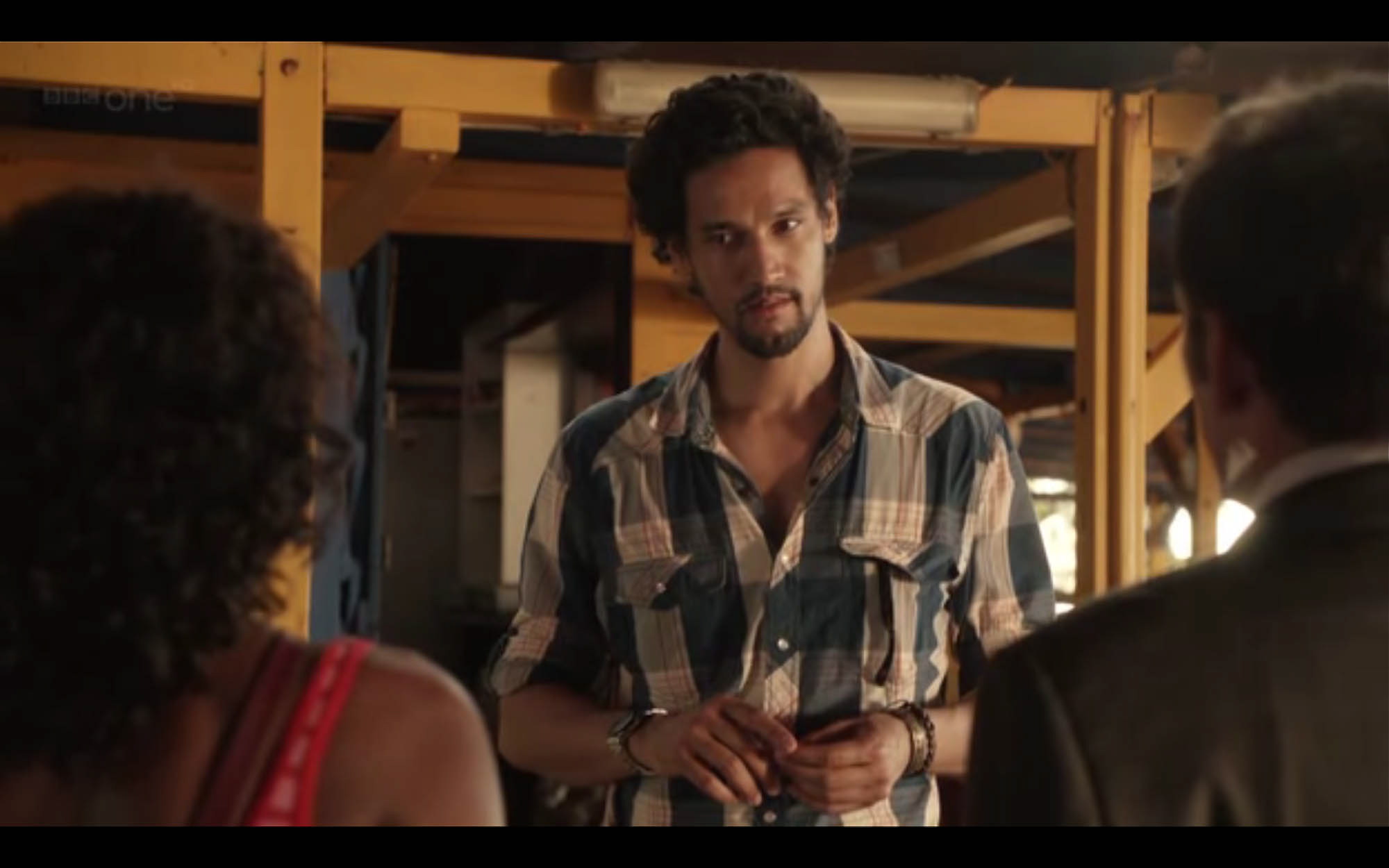 Stany Coppet as Pierre in Death In Paradise, BBC. with Sara Martins and Ben Miller