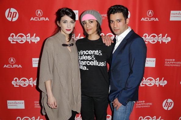 Sheila Vand, Ana Lily Amirpour and Arash Marandi at event for A Girl Walks Home Alone at Night