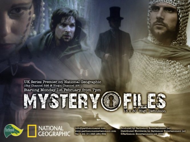 Poster for the historical series MYSTERY FILES for The National Geographic Channel and Discovery ID.