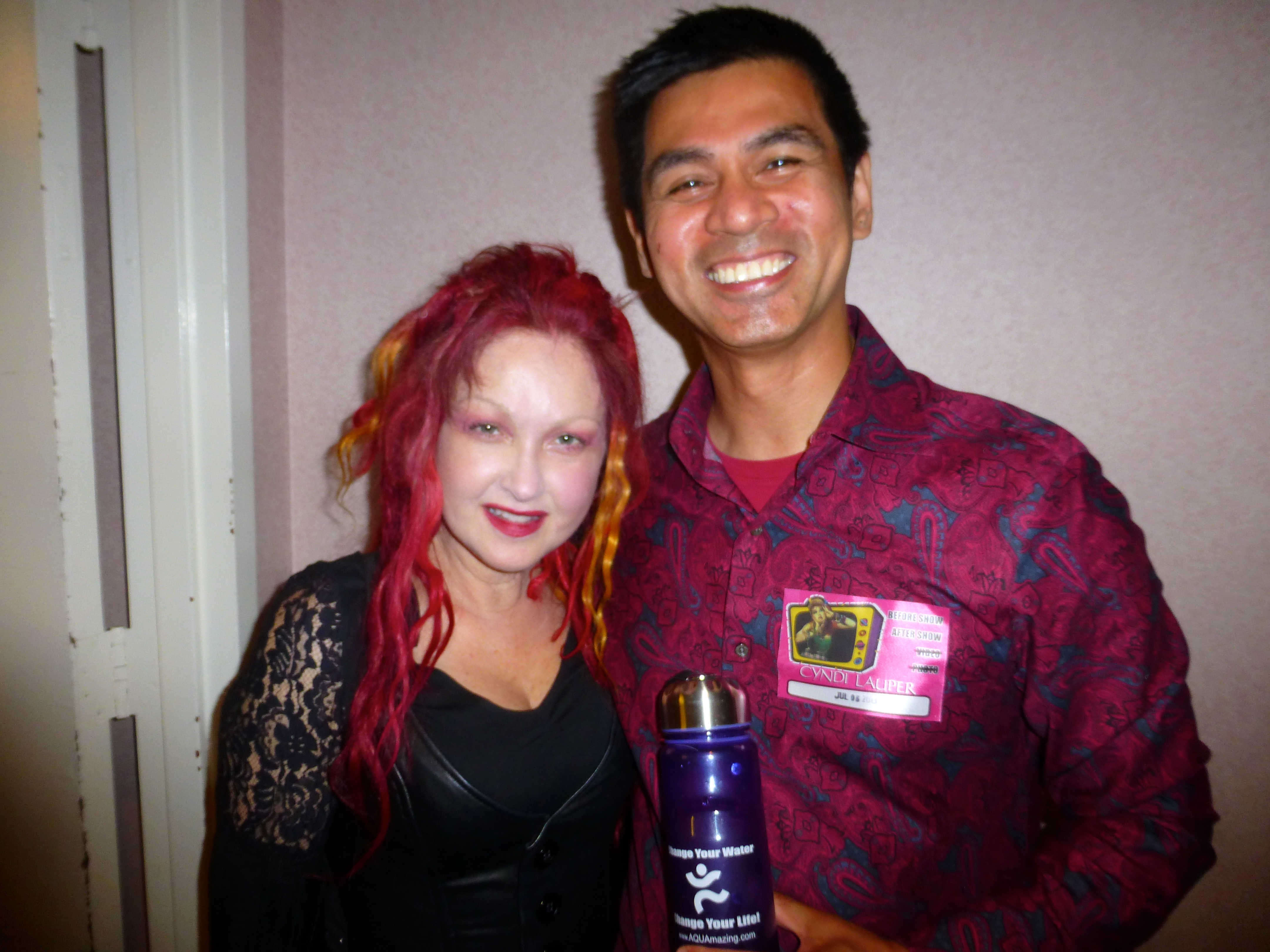 Cyndi Lauper backstage after her concert in Atlantic City