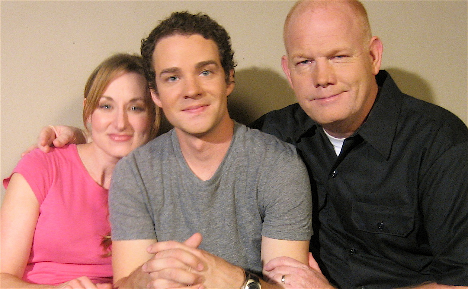 Kimberly Durrett with on-screen husband, Transformers' Charlie Bodin, and 24's Glenn Morshower in Life, Love, and Other Four Letter Words (2009)