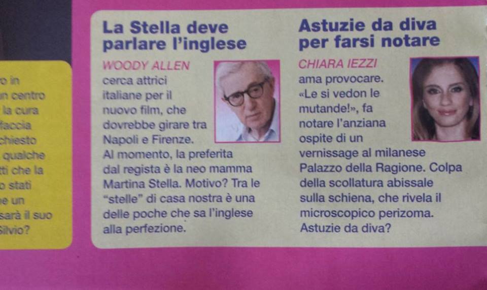 Chiara on the italan magazine Visto