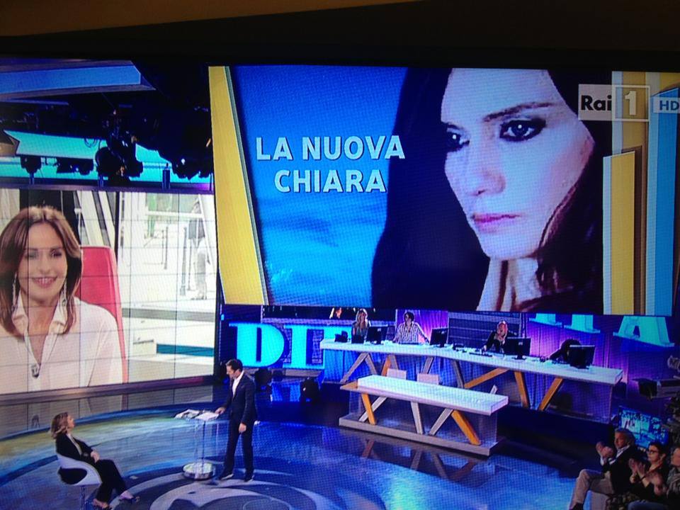 Chiara on tv for interview at 