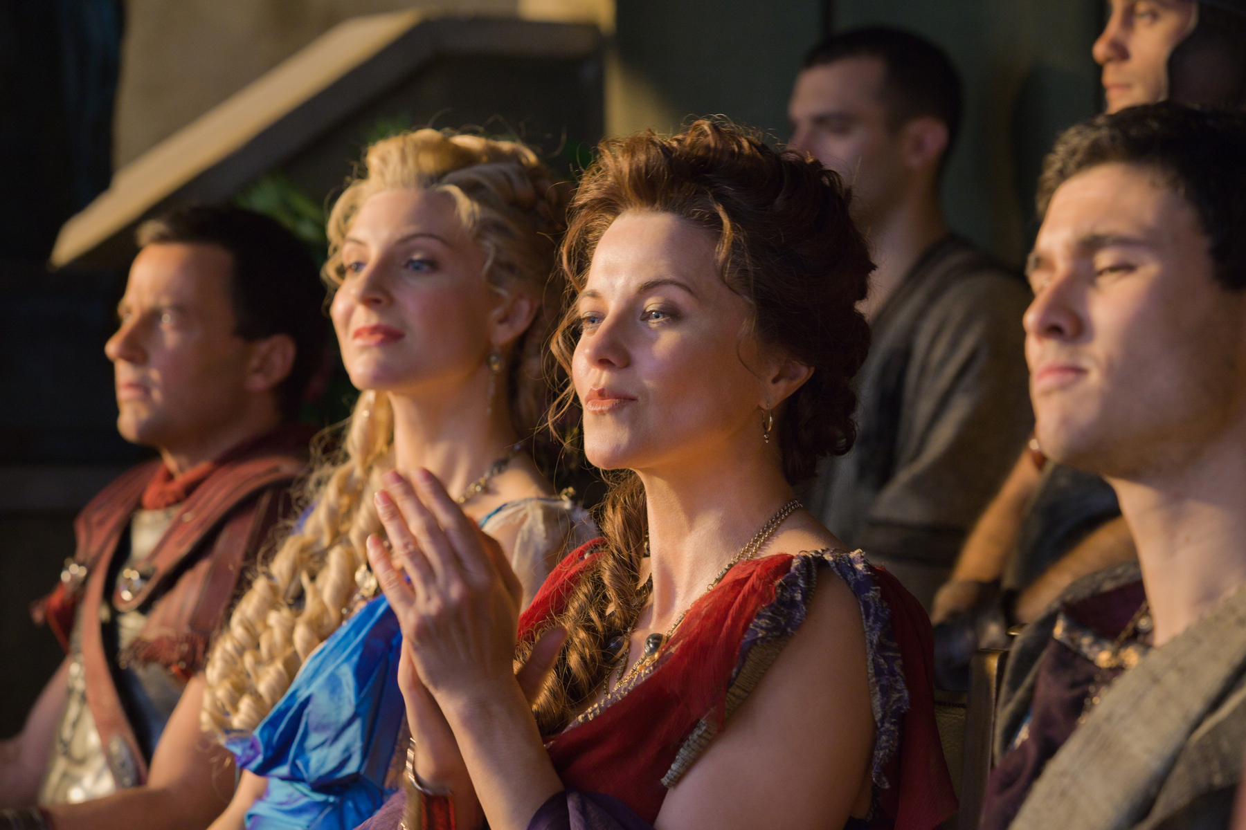 Still of Lucy Lawless, Craig Parker, Tom Hobbs and Viva Bianca in Spartacus: Blood and Sand (2010)