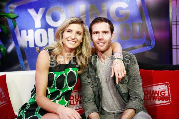 Viva Bianca hangs out with host Oliver Trevener at the Young Hollywood Studio