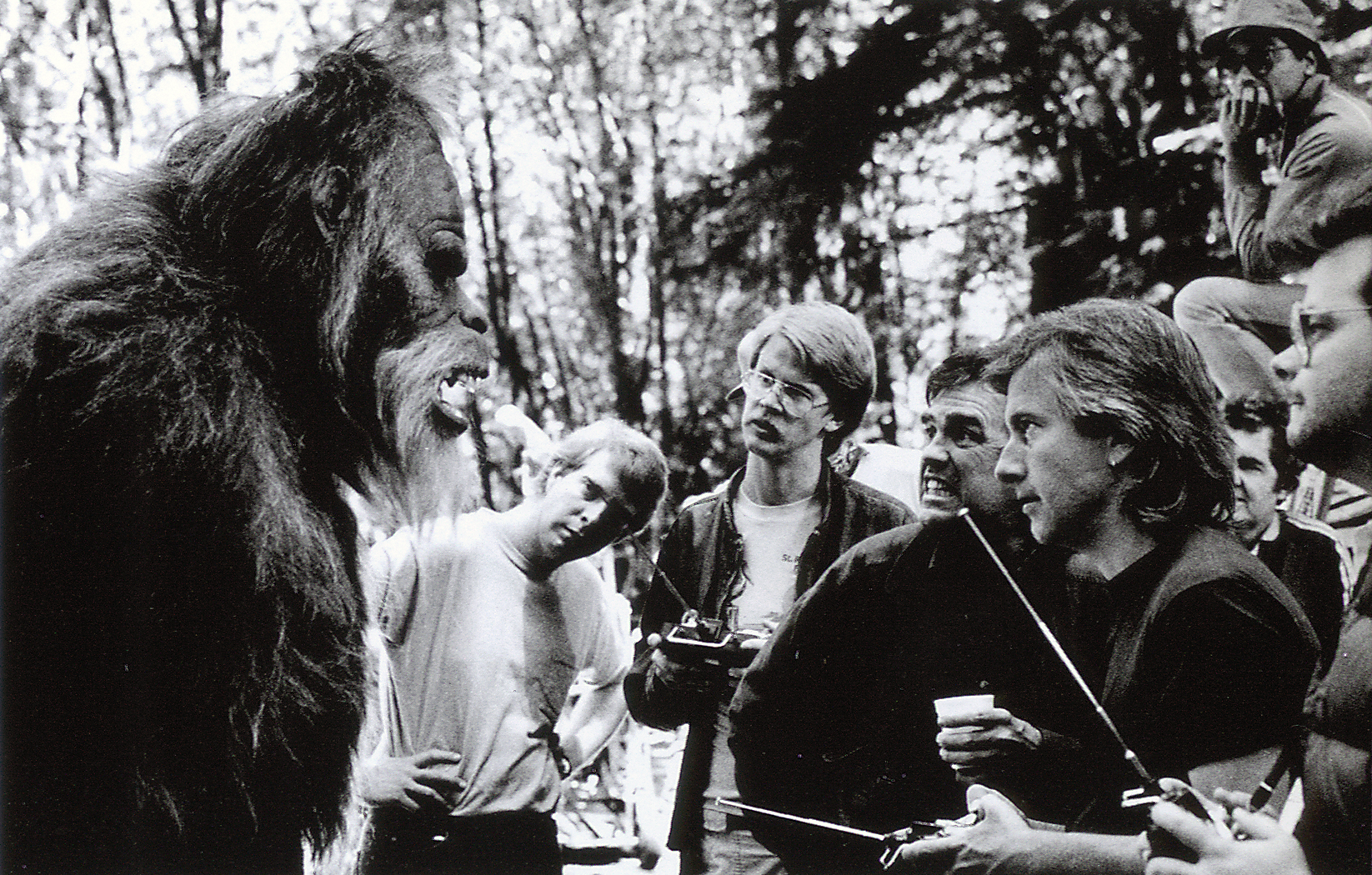 Harry & the Hendersons (1987) Seattle location. 'Index' mountain top. Kevin Peter Hall, Marc Tyler, Tom Hester, Bill Dear, Rick Baker, Tim Lawrence.