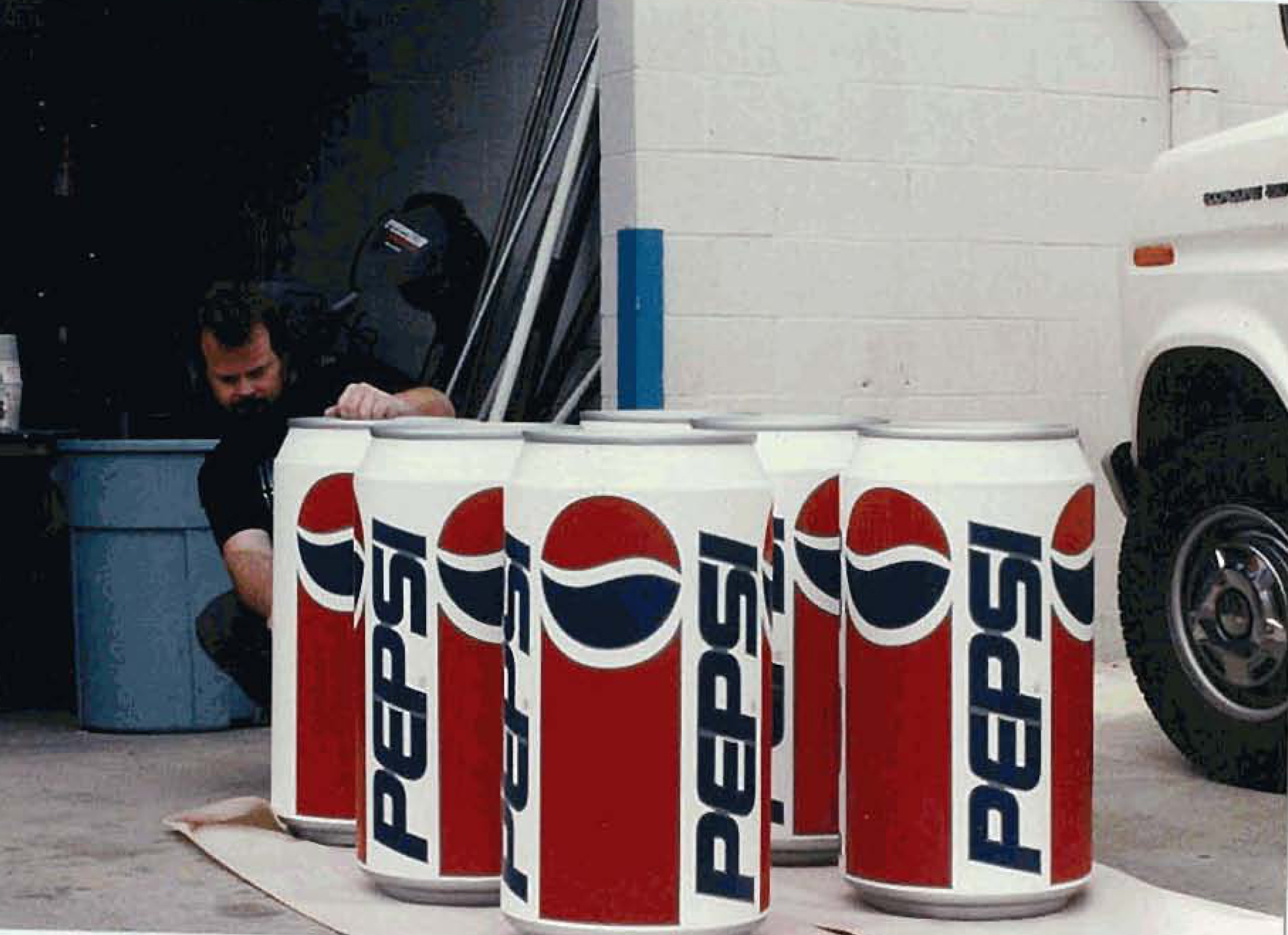 Michael Jackson 'Dangerous' Super Bowl Pepsi Commercial (1992) Directed by Joe Pytka. Among many other props I made, I was asked to make an over-size 6-pack from scratch in 2 days. Assisted by Randy Simper & Steve Koch. Couldn't have d
