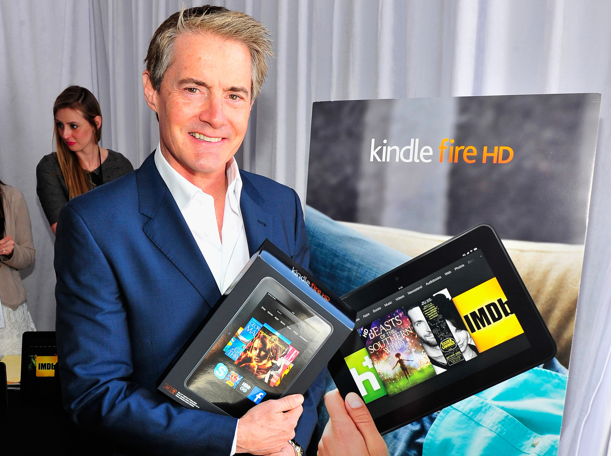 Kyle MacLachlan poses in the Kindle Fire HD and IMDb Green Room during the 2013 Film Independent Spirit Awards at Santa Monica Beach on February 23, 2013 in Santa Monica, California.