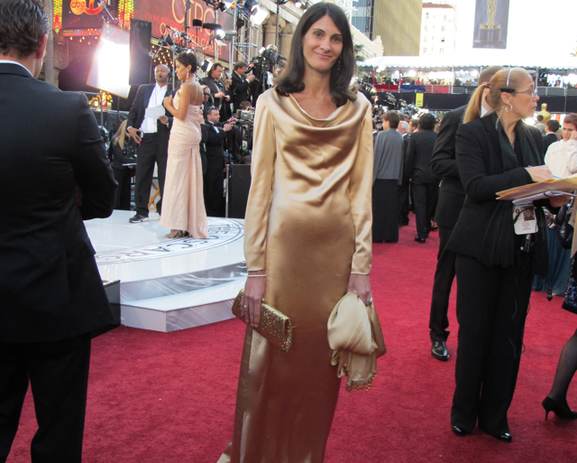 Journalist, Sharon Abella, attends The Academy Awards 2011. Dress Designed by Sharon Abella