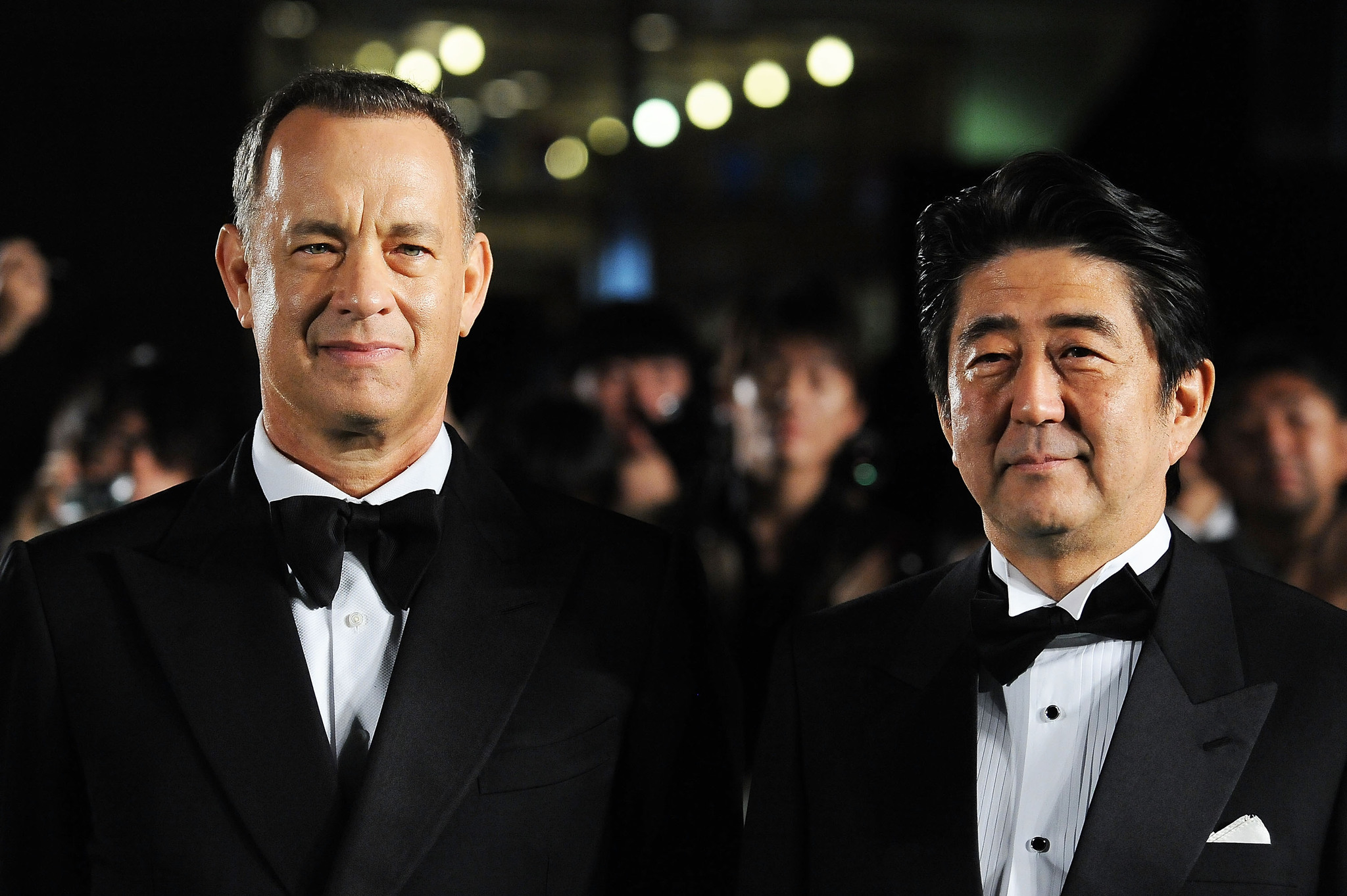 Tom Hanks and Shinzo Abe