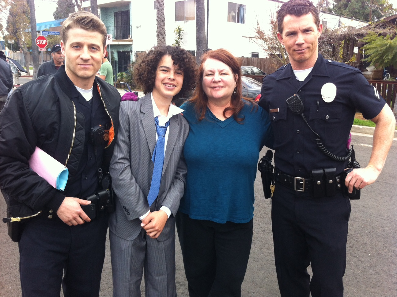 On the set of Southland with Allison Anders, Ben McKenzie and Shawn Hatosy.