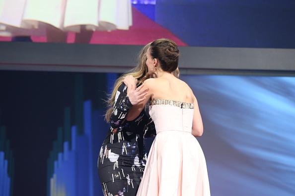 Natalie Portman greets Hera Hilmar at the Presentation of European Shooting Stars 2015 during the 65th Berlinale International Film Festival at Berlinale Palace on February 9, 2015 in Berlin, Germany.