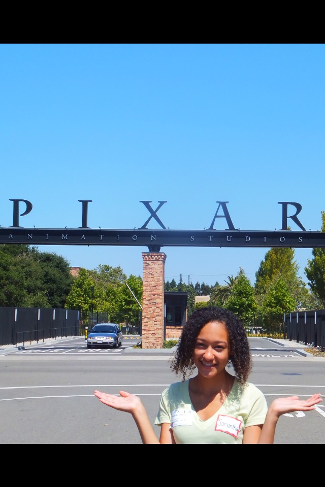 Samantha recording at Pixar Studios.