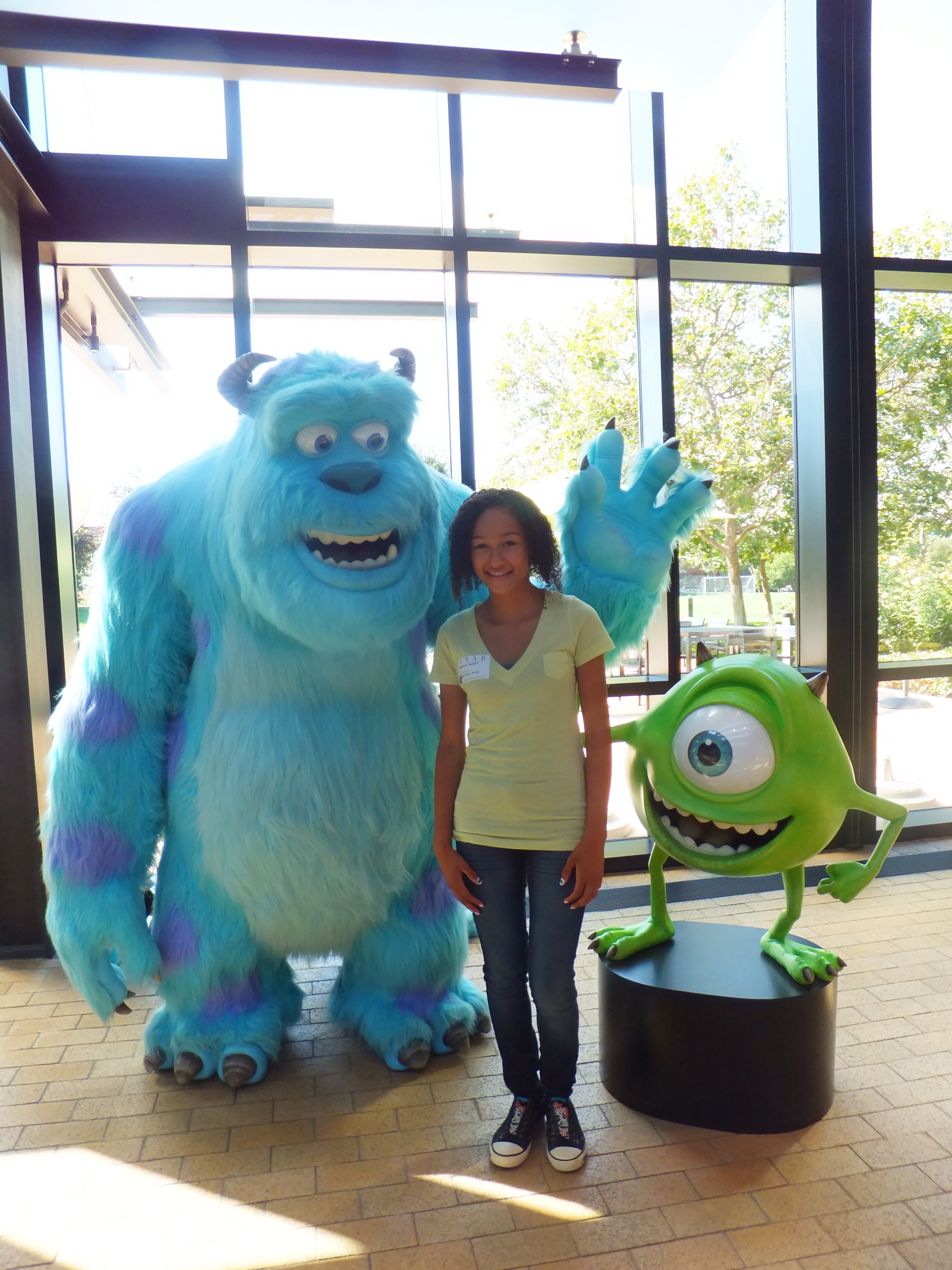 Samantha at Pixar Studios recording Monsters University