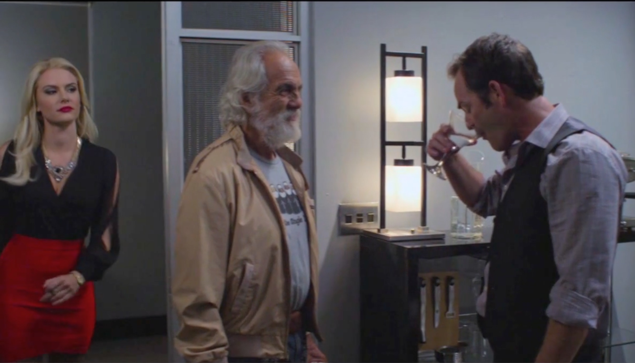 Still of Jackie Moore, Tommy Chong, and Luke Perry in It's Gawd (2014)