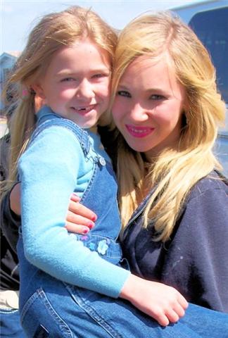 Madison Meyer(Mindy) and Juno Temple(Danielle) on set of Dirty Girl