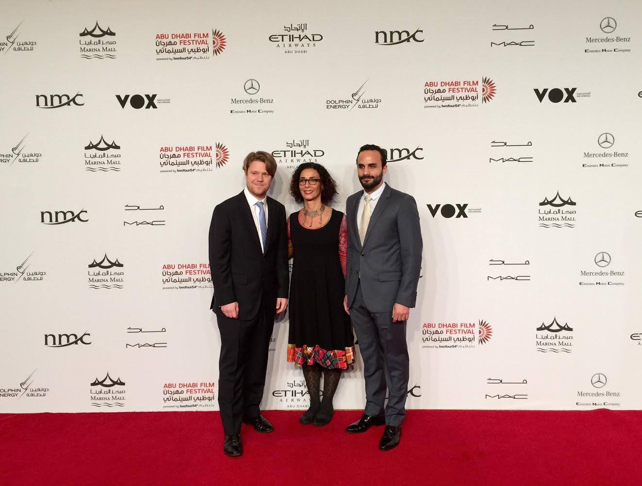 At the Abu Dhabi Film Festival 2014, with Theeb producers, Rupert Lloyd and Bassel Ghandour.